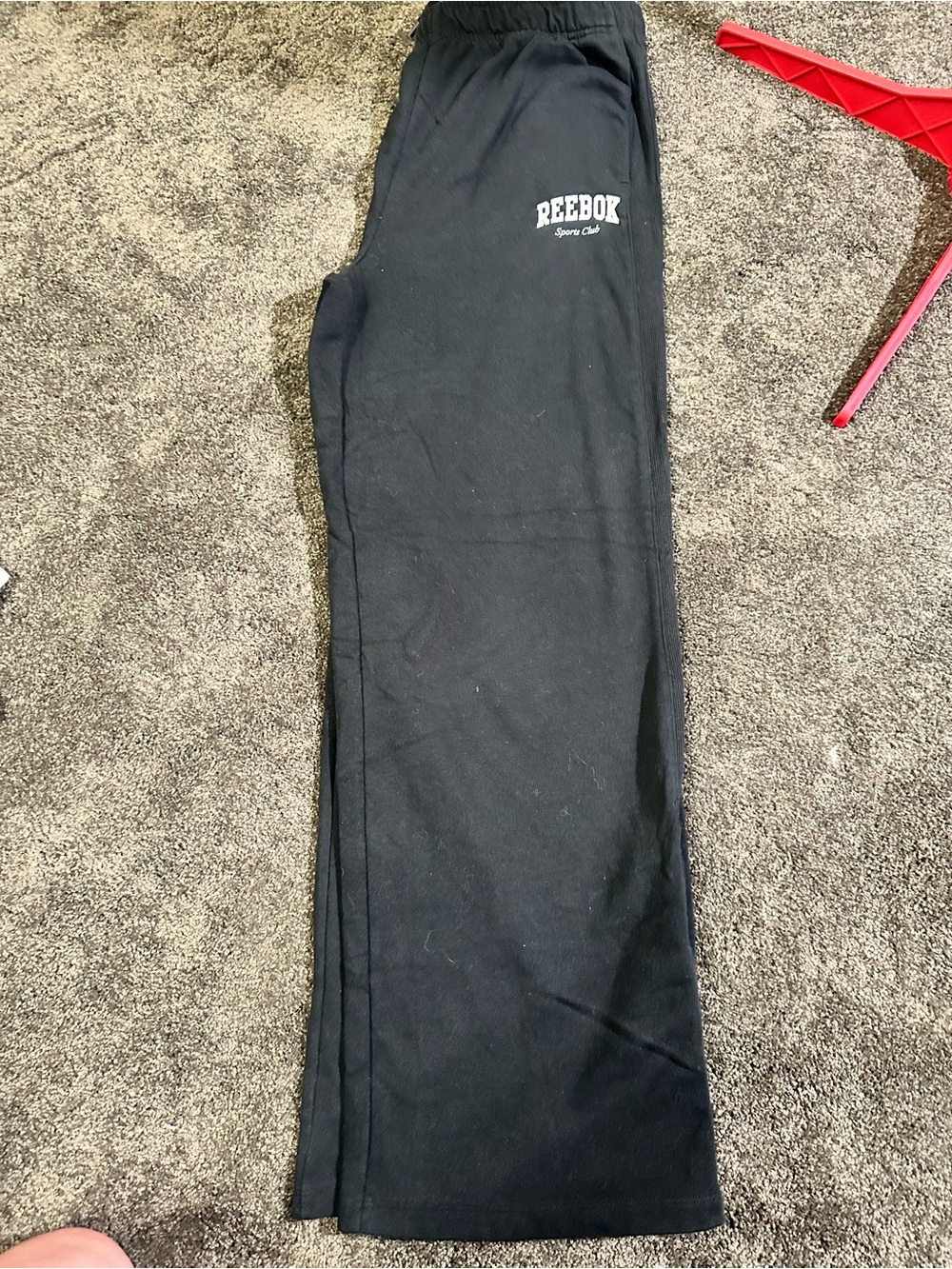 Reebok Black Track Pants with White Logo